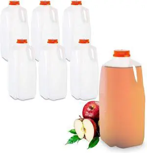 64 Oz. Empty HDPE Plastic Juice/Milk Bottles with Tamper Evident Caps - Case of 60 64 Oz. Empty HDPE Plastic Juice/Milk Bottles with Tamper Evident Caps - Case of 60