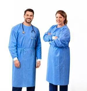 Disposable PPE Isolation Medical Gowns 200-Pack Level 2, Full Back Coverage, Double Tie Closure, SMS 35g Material, Knit Cuffs, Unisex, Professional Blue for Healthcare & Lab Use Disposable PPE Isolation Medical Gowns 200-Pack Level 2, Full Back Coverage, Double Tie Closure, SMS 35g Material, Knit Cuffs, Unisex, Professional Blue for Healthcare & Lab Use