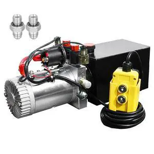 8 Quart DC 12V Hydraulic Pump Power Supply Unit Pack Double Acting Dump Trailer Fit for Lift Unloading 8 Quart DC 12V Hydraulic Pump Power Supply Unit Pack Double Acting Dump Trailer Fit for Lift Unloading