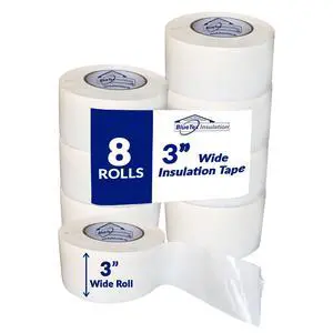 3" Wide x 180' Long White Vapor Barrier Seam Tape - 8 Roll Bulk Pack Waterproofing & Great for Crawlspaces, Insulation Repairs, Underlayment Seams, Metal Building Insulation Seams 3" Wide x 180' Long White Vapor Barrier Seam Tape - 8 Roll Bulk Pack Waterproofing & Great for Crawlspaces, Insulation Repairs, Underlayment Seams, Metal Building Insulation Seams