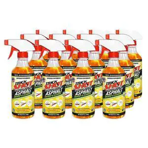 Trick Shot Asphalt Solvent and Cleaner - USDA Biobased Industrial Degreaser for Paving Equipment & Tools, Heavy Duty Formula, Food Grade Tar Remover & Bitumen Remover, Made in USA - 16 Fl Oz 12-Pack Trick Shot Asphalt Solvent and Cleaner - USDA Biobased Industrial Degreaser for Paving Equipment & Tools, Heavy Duty Formula, Food Grade Tar Remover & Bitumen Remover, Made in USA - 16 Fl Oz 12-Pack