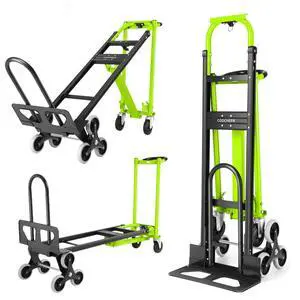 1000LBS Heavy Duty Aluminum Stair Climbing Dolly, 3 in 1 Convertible Hand Truck, Folding Hand Truck Dolly Cart with Solid Wheels for Moving/Travel/Office (Green) 1000LBS Heavy Duty Aluminum Stair Climbing Dolly, 3 in 1 Convertible Hand Truck, Folding Hand Truck Dolly Cart with Solid Wheels for Moving/Travel/Office (Green)