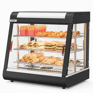 26" Commercial Food Warmer Display Pizza Warmer, 3-Tier Electric Countertop Food Warmer w/LED Lighting, Adjustable Removable Shelves & Glass Door, Pretzel Warmer for Buffet Restaurant 1200W 26" Commercial Food Warmer Display Pizza Warmer, 3-Tier Electric Countertop Food Warmer w/LED Lighting, Adjustable Removable Shelves & Glass Door, Pretzel Warmer for Buffet Restaurant 1200W