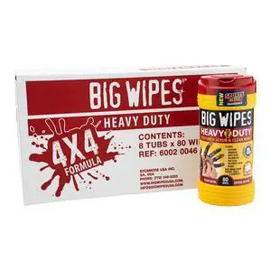 Heavy Duty Industrial Hand Cleaning Wipes, Textured Scrubbing Degreaser Wipes for Mechanics and Tool Cleaner 80 Count Canister (8 Pack) Heavy Duty Industrial Hand Cleaning Wipes, Textured Scrubbing Degreaser Wipes for Mechanics and Tool Cleaner 80 Count Canister (8 Pack)
