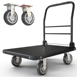 2200 lbs. Capacity Foldable Push Cart Dolly | Moving Platform Hand Truck | Heavy Duty Space Saving Collapsible | Swivel Flat Bed Wagon - Furniture Luggage Lifting 2200 lbs. Capacity Foldable Push Cart Dolly | Moving Platform Hand Truck | Heavy Duty Space Saving Collapsible | Swivel Flat Bed Wagon - Furniture Luggage Lifting