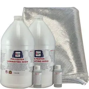 Polyester Resin 2 Gallons with 1708x50x10 Yard Biaxial Cloth, Fiberglass Kits for Boats, Automobiles, Surfboard, RV, Canoes, Jetski, Watercraft with MEKP Polyester Resin 2 Gallons with 1708x50x10 Yard Biaxial Cloth, Fiberglass Kits for Boats, Automobiles, Surfboard, RV, Canoes, Jetski, Watercraft with MEKP