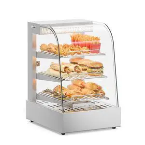 15" Commercial Food Warmer Display Pizza Warmer, 3-Tier Electric Countertop Food Warmer w/LED Lighting Adjustable Removable Shelves Glass Door, Pretzel Warmer for Buffet Restaurant, Silver 15" Commercial Food Warmer Display Pizza Warmer, 3-Tier Electric Countertop Food Warmer w/LED Lighting Adjustable Removable Shelves Glass Door, Pretzel Warmer for Buffet Restaurant, Silver