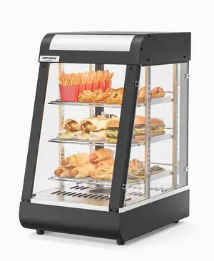 15" Commercial Food Warmer Display Pizza Warmer, 3-Tier Electric Countertop Food Warmer w/LED Lighting Adjustable Removable Shelves Glass Door, Pretzel Warmer for Buffet Restaurant, 1000W 15" Commercial Food Warmer Display Pizza Warmer, 3-Tier Electric Countertop Food Warmer w/LED Lighting Adjustable Removable Shelves Glass Door, Pretzel Warmer for Buffet Restaurant, 1000W