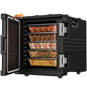 Black 82QT Non-Electric Hot Box Food Warmer with Wheels, 304 Stainless Steel Latch, Insulated Food Carrier for 5 Full-Size Pans(NOT Included), Food Warmer Box Hot Boxes for Catering Black 82QT Non-Electric Hot Box Food Warmer with Wheels, 304 Stainless Steel Latch, Insulated Food Carrier for 5 Full-Size Pans(NOT Included), Food Warmer Box Hot Boxes for Catering