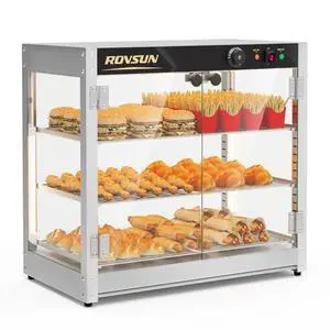 3-Tier Commercial Food Warmer, 27" Pizza Warmer Food Warmer Display with LED Adjustable Lighting Glass Door Removable Shelves, Countertop Electric Food Warmer for Buffet Restaurant 110V 800W 3-Tier Commercial Food Warmer, 27" Pizza Warmer Food Warmer Display with LED Adjustable Lighting Glass Door Removable Shelves, Countertop Electric Food Warmer for Buffet Restaurant 110V 800W