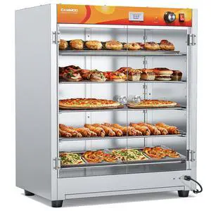 133Qt 5-Tier 900W Commercial Food Warmer w/ 304 Blued Stainless Steel Heating Element, Double-Tempered Glass Door, Adjustable Shelf, Electric Catering Hot Box Countertop Heated Holding Cabinet 133Qt 5-Tier 900W Commercial Food Warmer w/ 304 Blued Stainless Steel Heating Element, Double-Tempered Glass Door, Adjustable Shelf, Electric Catering Hot Box Countertop Heated Holding Cabinet