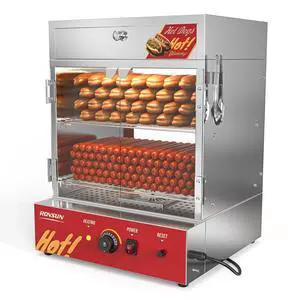 49QT/46L Hot Dog Steamer, 2-Tier Hut Steamer, Hot Dog Steamer Bun Warmer Cooker 270 Hot Dogs & 58 Buns Capacity with Drawer, Removable Shelves, Food Clip for Party Event Concession Stand 49QT/46L Hot Dog Steamer, 2-Tier Hut Steamer, Hot Dog Steamer Bun Warmer Cooker 270 Hot Dogs & 58 Buns Capacity with Drawer, Removable Shelves, Food Clip for Party Event Concession Stand