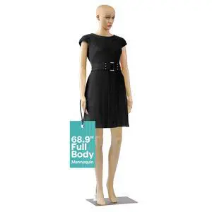 68.9" Tall Full-Body Female Mannequin with Adjustable Head, Flexible Limbs and Detachable Design, Perfect for Clothing Stores, Boutiques, Exhibitions and More 68.9" Tall Full-Body Female Mannequin with Adjustable Head, Flexible Limbs and Detachable Design, Perfect for Clothing Stores, Boutiques, Exhibitions and More
