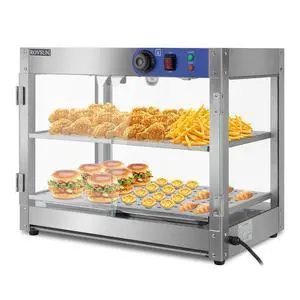 2-Tier Food Warmer Pizza Warmer, Commercial Food Warmer Display with LED Lighting Removable Shelves Glass Door, Electric Countertop Food Warmer for Buffet Restaurant 110V 800W 2-Tier Food Warmer Pizza Warmer, Commercial Food Warmer Display with LED Lighting Removable Shelves Glass Door, Electric Countertop Food Warmer for Buffet Restaurant 110V 800W