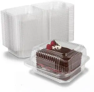 Cake Slice Container 5.25" x 5.63" x 3.17" - Clear Square Plastic Containers for Food - Disposable Dessert Containers - Deep Sandwich Containers (500 Pieces) - Made in the USA Cake Slice Container 5.25" x 5.63" x 3.17" - Clear Square Plastic Containers for Food - Disposable Dessert Containers - Deep Sandwich Containers (500 Pieces) - Made in the USA