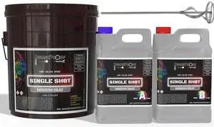 BP Resins: Single Shot |100% Solids Epoxy Resin Kit (3 Gallon) Solvent-Less, Two Component Gloss Coat Finish- Low VOC! Industrial Use, Garages, Floors, Wood, Acrylic & More!(MEDIUM GRAY) + FREE MIXER! BP Resins: Single Shot |100% Solids Epoxy Resin Kit (3 Gallon) Solvent-Less, Two Component Gloss Coat Finish- Low VOC! Industrial Use, Garages, Floors, Wood, Acrylic & More!(MEDIUM GRAY) + FREE MIXER!