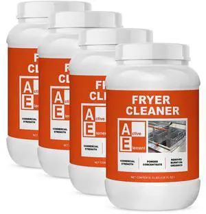 Fryer Cleaner 8 lbs (Pack of 4) | Boil-Out Powder, 84 Cleanings, Concentrated, Commercial Strength, Removes Burnt-On Residue Fryer Cleaner 8 lbs (Pack of 4) | Boil-Out Powder, 84 Cleanings, Concentrated, Commercial Strength, Removes Burnt-On Residue