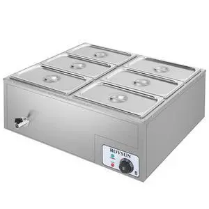 42.3QT Electric Commercial Food Warmer, 6-Pan Steam Table Countertop, 6.9 QT/Pan Stainless Steel Bain Marie Buffet with Temperature Control & Lid for Parties, Catering, Restaurants 1200W 110V 42.3QT Electric Commercial Food Warmer, 6-Pan Steam Table Countertop, 6.9 QT/Pan Stainless Steel Bain Marie Buffet with Temperature Control & Lid for Parties, Catering, Restaurants 1200W 110V