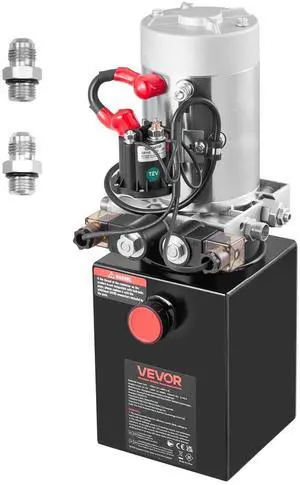 4 Quart Hydraulic Power Unit, Double Acting Dump Trailer Pump, 3200 PSI Max Relief Pressure & 0.91 GPM Flow Rate, DC 12V Hydraulic Pump with Metal Reservoir for Dump Trailer Car Lifting, Black 4 Quart Hydraulic Power Unit, Double Acting Dump Trailer Pump, 3200 PSI Max Relief Pressure & 0.91 GPM Flow Rate, DC 12V Hydraulic Pump with Metal Reservoir for Dump Trailer Car Lifting, Black