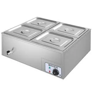 42.3QT Electric Commercial Food Warmer, 4-Pan Steam Table Countertop, 10.6 QT/Pan Stainless Steel Bain Marie Buffet with Temperature Control & Lid for Parties, Catering, Restaurants 1200W 110V 42.3QT Electric Commercial Food Warmer, 4-Pan Steam Table Countertop, 10.6 QT/Pan Stainless Steel Bain Marie Buffet with Temperature Control & Lid for Parties, Catering, Restaurants 1200W 110V