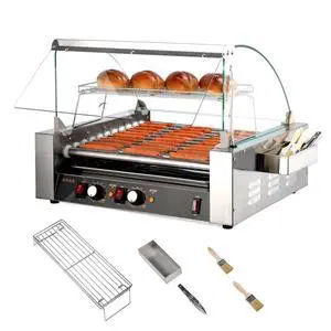 Hot Dog Roller, 30 Hot Dog 11 Rollers ETL Certified, Hot Dog Machine Sausage Grill Cooker with Dual Temp Control, Glass Cover, LED, Side Storage Box, Shelf & Drip Tray for Home Commercial 1650W Hot Dog Roller, 30 Hot Dog 11 Rollers ETL Certified, Hot Dog Machine Sausage Grill Cooker with Dual Temp Control, Glass Cover, LED, Side Storage Box, Shelf & Drip Tray for Home Commercial 1650W