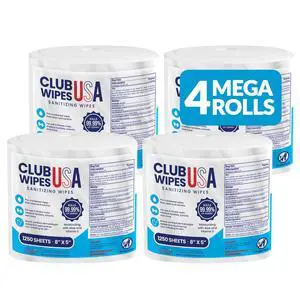 Sanitizing Wipes: 5000 Unscented Wipes (8" x 5"): 4 Refill Mega Rolls for Floor Stand and Wall Dispensers - For Gyms, Restaurants, Offices Sanitizing Wipes: 5000 Unscented Wipes (8" x 5"): 4 Refill Mega Rolls for Floor Stand and Wall Dispensers - For Gyms, Restaurants, Offices