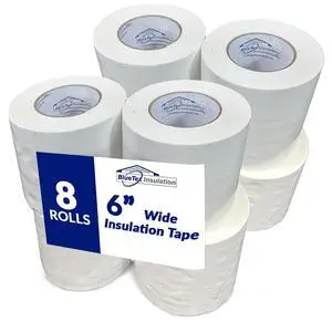 6" Wide x 180' Long White Vapor Barrier Seam Tape - 8 Roll Bulk Pack, Waterproofing & Great for Crawlspaces, Insulation Repair, Underlayment Seams, Metal Building Insulation Seams 6" Wide x 180' Long White Vapor Barrier Seam Tape - 8 Roll Bulk Pack, Waterproofing & Great for Crawlspaces, Insulation Repair, Underlayment Seams, Metal Building Insulation Seams