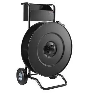 Banding Strapping Cart, for PET/PP Coils with 8" or 16" Core, Heavy Duty Strapping Dispenser with Upgrade Drum Brake System, Rubber Wheels and Built-in Spacious Tool Tray, 110 lbs Capacity Banding Strapping Cart, for PET/PP Coils with 8" or 16" Core, Heavy Duty Strapping Dispenser with Upgrade Drum Brake System, Rubber Wheels and Built-in Spacious Tool Tray, 110 lbs Capacity