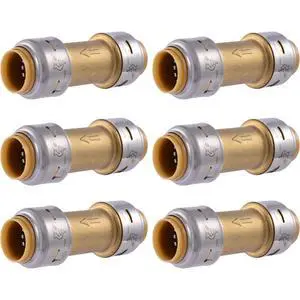 Max 1/2 Inch Check Valve, Pack of 6, Push to Connect Brass Plumbing Fitting, PEX Pipe, Copper, CPVC, PE-RT, HDPE, UR2008 Max 1/2 Inch Check Valve, Pack of 6, Push to Connect Brass Plumbing Fitting, PEX Pipe, Copper, CPVC, PE-RT, HDPE, UR2008