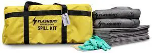 FlashDry Portable Universal Spill Kit - Set of 6 - Vehicle, Industrial, & Emergency safety kits - Yellow Duffle, Bag Tag, 15 Spill Absorbent Pads, 2 3" x4' Sorbent Socks, Disposal Bags, Nitrile Gloves FlashDry Portable Universal Spill Kit - Set of 6 - Vehicle, Industrial, & Emergency safety kits - Yellow Duffle, Bag Tag, 15 Spill Absorbent Pads, 2 3" x4' Sorbent Socks, Disposal Bags, Nitrile Gloves