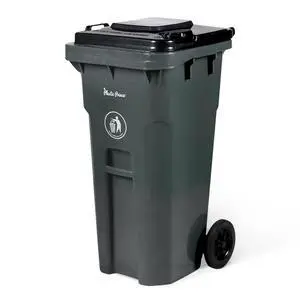 32 Gallon Trash Can with Wheels Outdoor Trash Can with Lid Heavy-Duty Rolling Trash Bin Plastic Outside Garbage Can Wheeled Gray for Home Hospitals Restaurants Offices 32 Gallon Trash Can with Wheels Outdoor Trash Can with Lid Heavy-Duty Rolling Trash Bin Plastic Outside Garbage Can Wheeled Gray for Home Hospitals Restaurants Offices