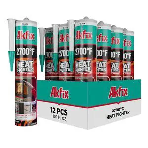 Heat Fighter Black Fireplace Sealant - 2700 °F (12x10.1 oz.) - Heat Resistant Fireplace Stove Caulk for Chimneys, Ovens, Grills, Wood Stoves | Non-Flammable, Quick-Drying & Paintable Cartridge Heat Fighter Black Fireplace Sealant - 2700 °F (12x10.1 oz.) - Heat Resistant Fireplace Stove Caulk for Chimneys, Ovens, Grills, Wood Stoves | Non-Flammable, Quick-Drying & Paintable Cartridge