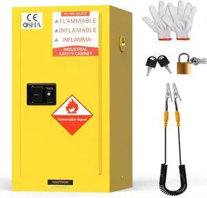 45 Gallon OSHA Flammable Storage Cabinet | 36" x 25" x 20" Double-Wall Steel Fire Cabinet with 3-Point Lock, Leak-Proof Sump & ESD Grounding Cable for Gasoline, Chemicals 45 Gallon OSHA Flammable Storage Cabinet | 36" x 25" x 20" Double-Wall Steel Fire Cabinet with 3-Point Lock, Leak-Proof Sump & ESD Grounding Cable for Gasoline, Chemicals