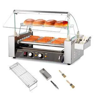 Hot Dog Roller, 18 Hot Dog 7 Rollers ETL Certified, Hot Dog Machine Sausage Grill Cooker with Dual Temp Control, Glass Cover, LED, Side Storage Box, Shelf & Drip Tray for Home Commercial 1050W Hot Dog Roller, 18 Hot Dog 7 Rollers ETL Certified, Hot Dog Machine Sausage Grill Cooker with Dual Temp Control, Glass Cover, LED, Side Storage Box, Shelf & Drip Tray for Home Commercial 1050W