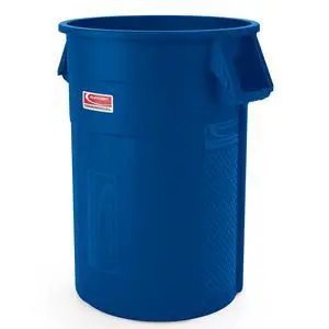 Products 44 Gallon Trash Can with Vented Channels, Ergonomic Handles, Rolled Upper Lip, Made in the USA, Blue, Made in the USA Products 44 Gallon Trash Can with Vented Channels, Ergonomic Handles, Rolled Upper Lip, Made in the USA, Blue, Made in the USA