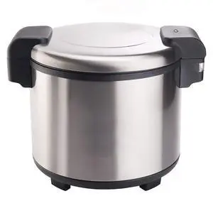 Commercial-Grade Electric Rice Warmer with Hinged Cover, 100 Cup, Silver Commercial-Grade Electric Rice Warmer with Hinged Cover, 100 Cup, Silver