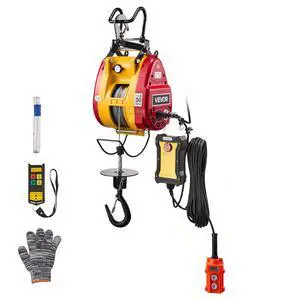 2-in-1 Electric Hoist Winch, 660 lbs Capacity, 1500W Portable Power Winch Crane, 98.4 ft Lifting Height, 62 ft/min with Wired and Wireless Remote Control for Factory, Warehouss, Garage 2-in-1 Electric Hoist Winch, 660 lbs Capacity, 1500W Portable Power Winch Crane, 98.4 ft Lifting Height, 62 ft/min with Wired and Wireless Remote Control for Factory, Warehouss, Garage