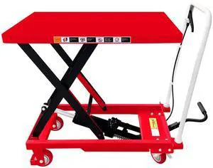 Hydraulic Scissor Lift Table Cart, 500 lb. Cap, 27.75" L x 17.75" W, 8.25" - 28.5" H, for Warehouse & Workshop Material Handling, (Premium 500lbs Lift Cart) Hydraulic Scissor Lift Table Cart, 500 lb. Cap, 27.75" L x 17.75" W, 8.25" - 28.5" H, for Warehouse & Workshop Material Handling, (Premium 500lbs Lift Cart)
