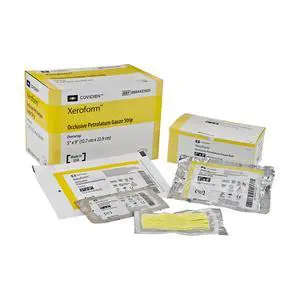 Xeroform Non-Adherent Occlusive Petrolatum Dressing, Patch Peelable Foil Pack, 4 x 4IN, 8884433500, Case of 150 Xeroform Non-Adherent Occlusive Petrolatum Dressing, Patch Peelable Foil Pack, 4 x 4IN, 8884433500, Case of 150
