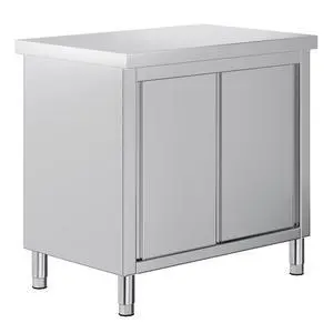 36" x 24" x 33.5" Stainless Steel Work Table with Cabinet, Stainless Steel Table Cabinet with Sliding Doors for Prep Work for Home, Restaurant, Garage and Hotel 36" x 24" x 33.5" Stainless Steel Work Table with Cabinet, Stainless Steel Table Cabinet with Sliding Doors for Prep Work for Home, Restaurant, Garage and Hotel