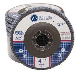 4.5" x 7/8" Premium Zirconia T27 Flat Flap Discs 4 1/2 for Angle Grinder Sanding Discs, Finishing Grinding Wheels 4 1/2 Inch for Sanding Stock Rust Removal (100 Pack) - 60 Grit 4.5" x 7/8" Premium Zirconia T27 Flat Flap Discs 4 1/2 for Angle Grinder Sanding Discs, Finishing Grinding Wheels 4 1/2 Inch for Sanding Stock Rust Removal (100 Pack) - 60 Grit
