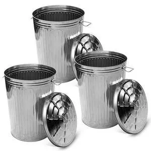 20 Gallon Metal Trash Can with Lid Outdoor Large Trash Bin Galvanized Steel Garbage Can for Farm Garage Patio Ash Bucket Bird Seed Storage Can Heavy Duty Round Container Silver, 3 Pack 20 Gallon Metal Trash Can with Lid Outdoor Large Trash Bin Galvanized Steel Garbage Can for Farm Garage Patio Ash Bucket Bird Seed Storage Can Heavy Duty Round Container Silver, 3 Pack