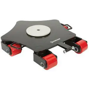 Omni-Directional Machinery Mover with 360 Degree Rotation, 8800 Lb Capacity, 5 Polyurethane Rollers, 23.2 in. x 21.2 in. x 4.3 in., Thickened Steel Plate, for Shops, Warehouses and Factories Omni-Directional Machinery Mover with 360 Degree Rotation, 8800 Lb Capacity, 5 Polyurethane Rollers, 23.2 in. x 21.2 in. x 4.3 in., Thickened Steel Plate, for Shops, Warehouses and Factories