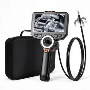 4-Way Articulating Borescope with Light, True 1080P HD Industrial Endoscope Inspection Camera with Articulated Probe, Flexible Snake Scope Cam for Wall Automotive Engine Inspect-4.9FT 4-Way Articulating Borescope with Light, True 1080P HD Industrial Endoscope Inspection Camera with Articulated Probe, Flexible Snake Scope Cam for Wall Automotive Engine Inspect-4.9FT