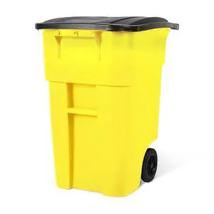 50 Gallon Trash Can, Yellow Outdoor Garbage Can, Large Outside Trash Bin, Rolling Commercial Container Outdoor Trash Can with Lid and Wheels for Back of House, Office, Warehouse, Garage 50 Gallon Trash Can, Yellow Outdoor Garbage Can, Large Outside Trash Bin, Rolling Commercial Container Outdoor Trash Can with Lid and Wheels for Back of House, Office, Warehouse, Garage