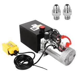 Hydraulic Power Unit, Single Acting Dump Trailer Pump 4 Quart Hydraulic Pump Metal Reservoir 3200 PSI 12V DC Hydraulic Power Pump for Dump Trailer Car Lifting Platforms Hydraulic Power Unit, Single Acting Dump Trailer Pump 4 Quart Hydraulic Pump Metal Reservoir 3200 PSI 12V DC Hydraulic Power Pump for Dump Trailer Car Lifting Platforms