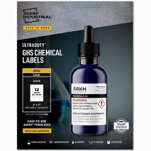 UltraDuty GHS Chemical Labels for Laser Printers, Waterproof, UV Resistant, 2 x 2, 5 Packs (60506) UltraDuty GHS Chemical Labels for Laser Printers, Waterproof, UV Resistant, 2 x 2, 5 Packs (60506)