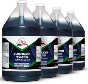 Southern Twang - Professional Exterior House Cleaner, Siding Cleaner & Roof Wash Surfactant for Pressure Washing & Soft Wash Applications | Crisp Apple Scent, 1 Gallon (4 Pack) Southern Twang - Professional Exterior House Cleaner, Siding Cleaner & Roof Wash Surfactant for Pressure Washing & Soft Wash Applications | Crisp Apple Scent, 1 Gallon (4 Pack)