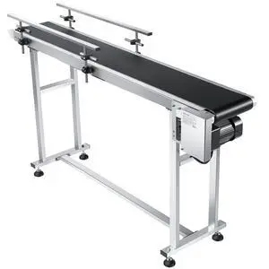 Belt Conveyor, 59 x 7.8 inch Conveyor Table, Stainless Steel Motorized Belt Conveyor PVC Belt Anti-Static Adjustable Speed (Double Guardrail) Belt Conveyor, 59 x 7.8 inch Conveyor Table, Stainless Steel Motorized Belt Conveyor PVC Belt Anti-Static Adjustable Speed (Double Guardrail)