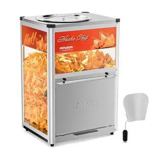 Nacho Machine Food Warmer, Nacho Chip Warmer Countertop Display Case with Warming Light, Removable Deflection, Glass Door, Scoop for Nacho Chips Peanuts Popcorn Stainless Steel Nacho Machine Food Warmer, Nacho Chip Warmer Countertop Display Case with Warming Light, Removable Deflection, Glass Door, Scoop for Nacho Chips Peanuts Popcorn Stainless Steel